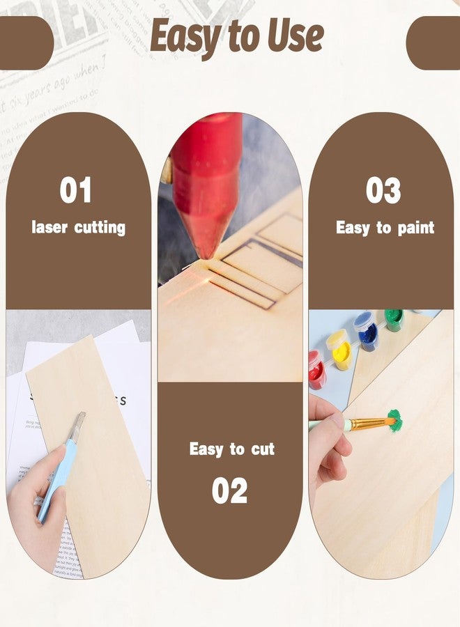 squishy 5Pcs Balsa Wood, Wood Sheet, Balsa Wood Sheet Unfinished Thin Planks for DIY Crafting Miniature Models Houses and Scenery Building Projects - Image 4